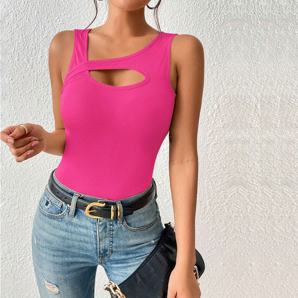 European beauty decoration sexy hollow versatile top