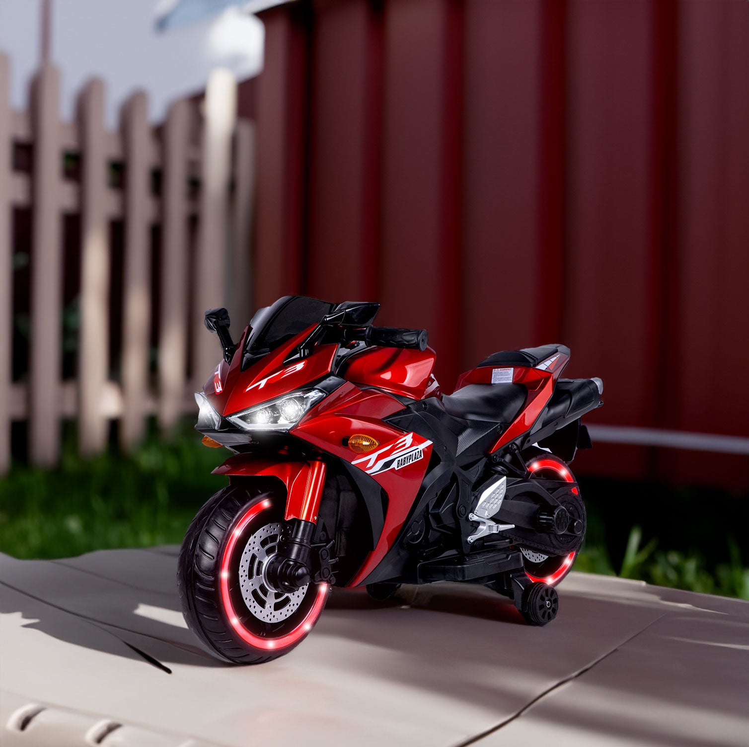 motorcycle 12V for kids 3-4-5-6 years motorcycle ride on toy with Training Wheels