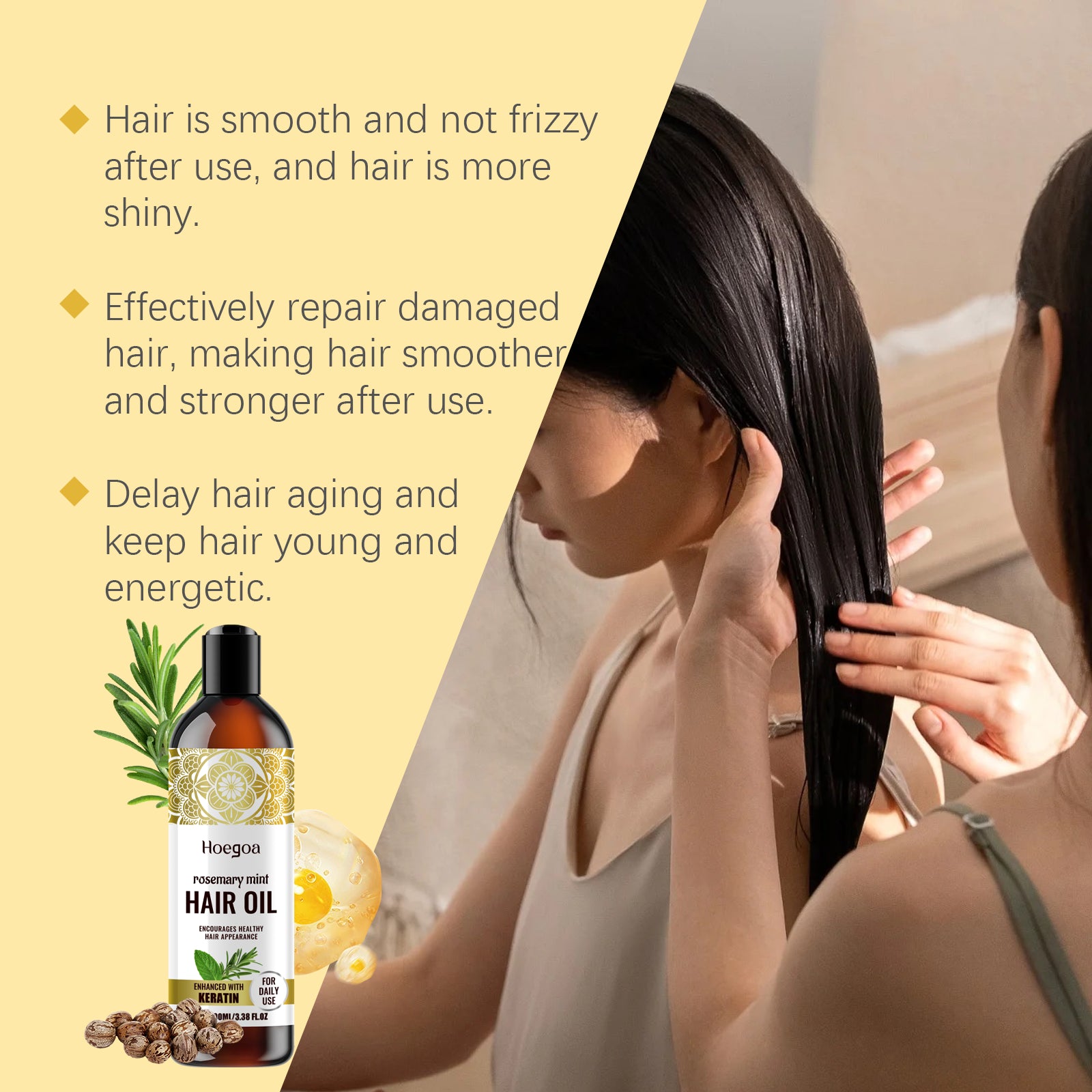 Rosemary Mint Hair Care Oil Hydrating Hair Care Soft Nourishing Hydrating Daily Massage Hair Care Oil
