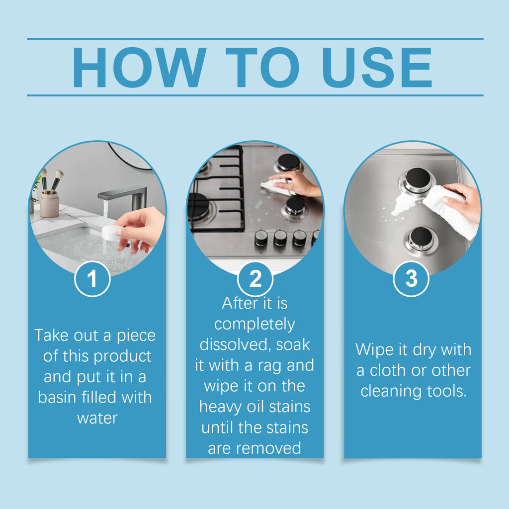 Kitchen Grease Cleaning Tablets, Home Cleaning Kitchen Stove Stains Multi-Functional Oil And Scale Removal