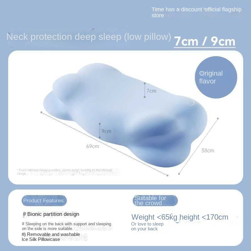 Cloud Pillow with Herbal Essence for Neck Support and Sleep Aid, Memory Foam Cervical Pillow for Side Sleeping