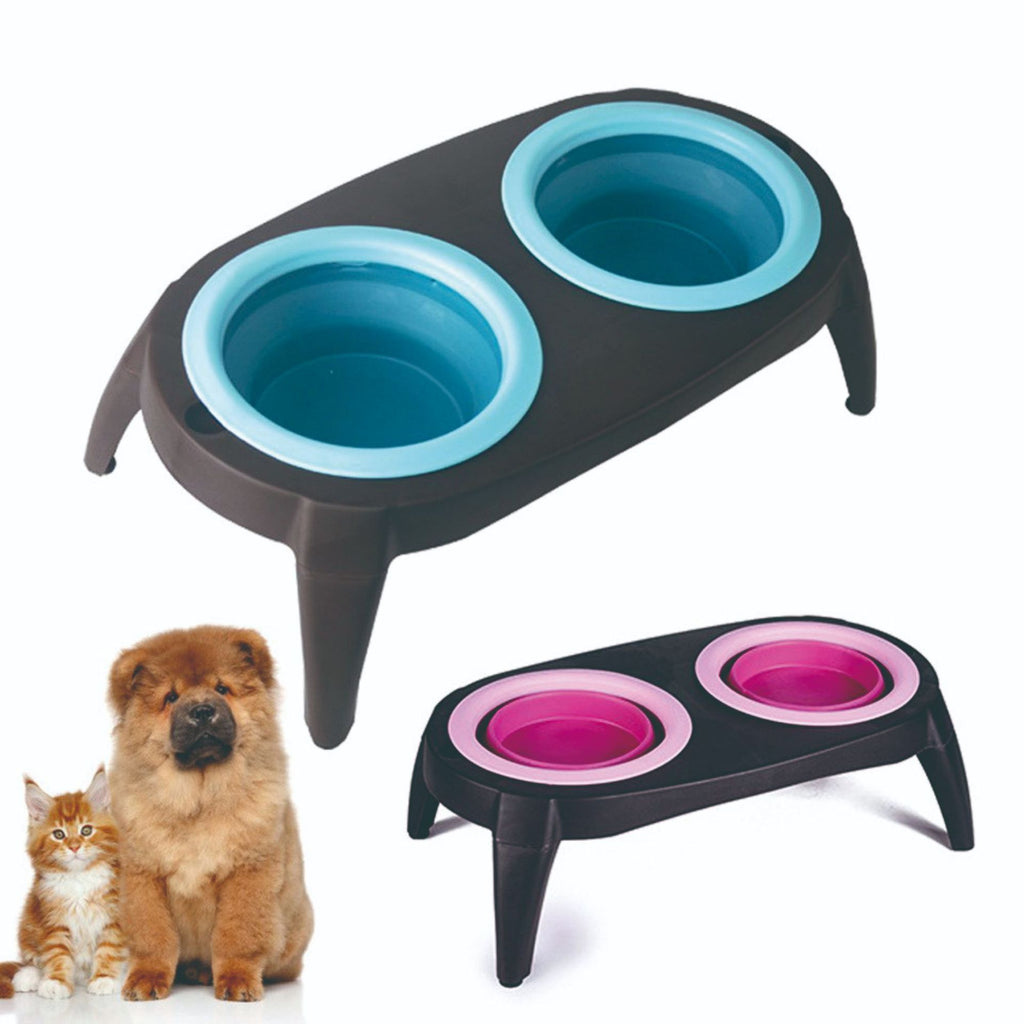 Pet Double Bowl Pet Silicone Bowl Folding Bowl