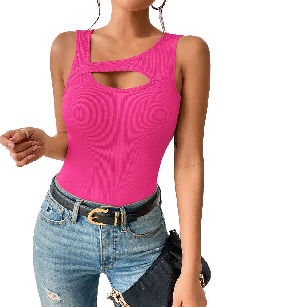 European beauty decoration sexy hollow versatile top