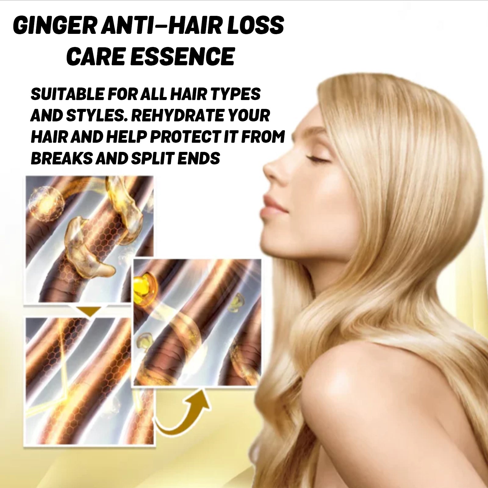 Ginger Hair Essence, Hair Care Firming And Moisturizing Repair To Improve Rough And Dry Hair Care And Smooth Hair