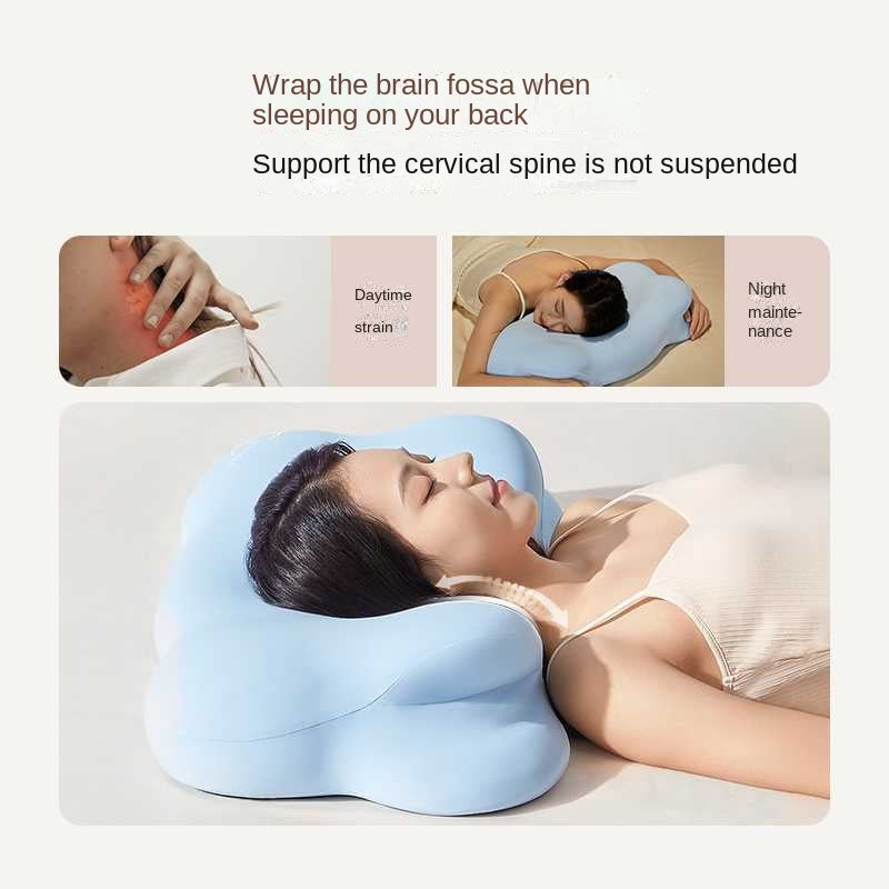 Cloud Pillow with Herbal Essence for Neck Support and Sleep Aid, Memory Foam Cervical Pillow for Side Sleeping