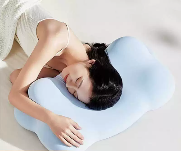 Cloud Pillow with Herbal Essence for Neck Support and Sleep Aid, Memory Foam Cervical Pillow for Side Sleeping