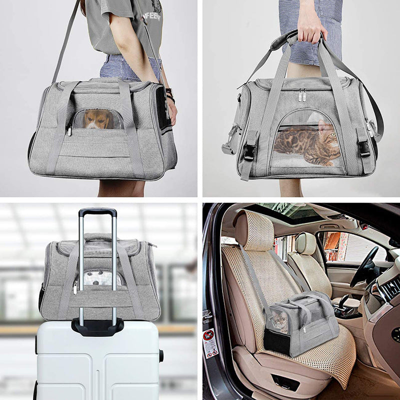 Pet Bag Portable Cat Backpack Simple And Breathable Pet Bag Crossbody Pet Car Bag