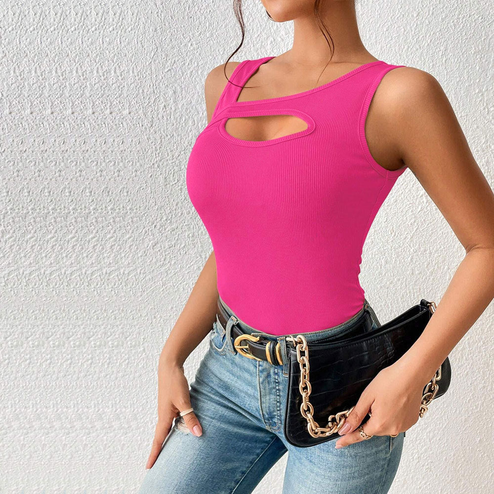 European beauty decoration sexy hollow versatile top