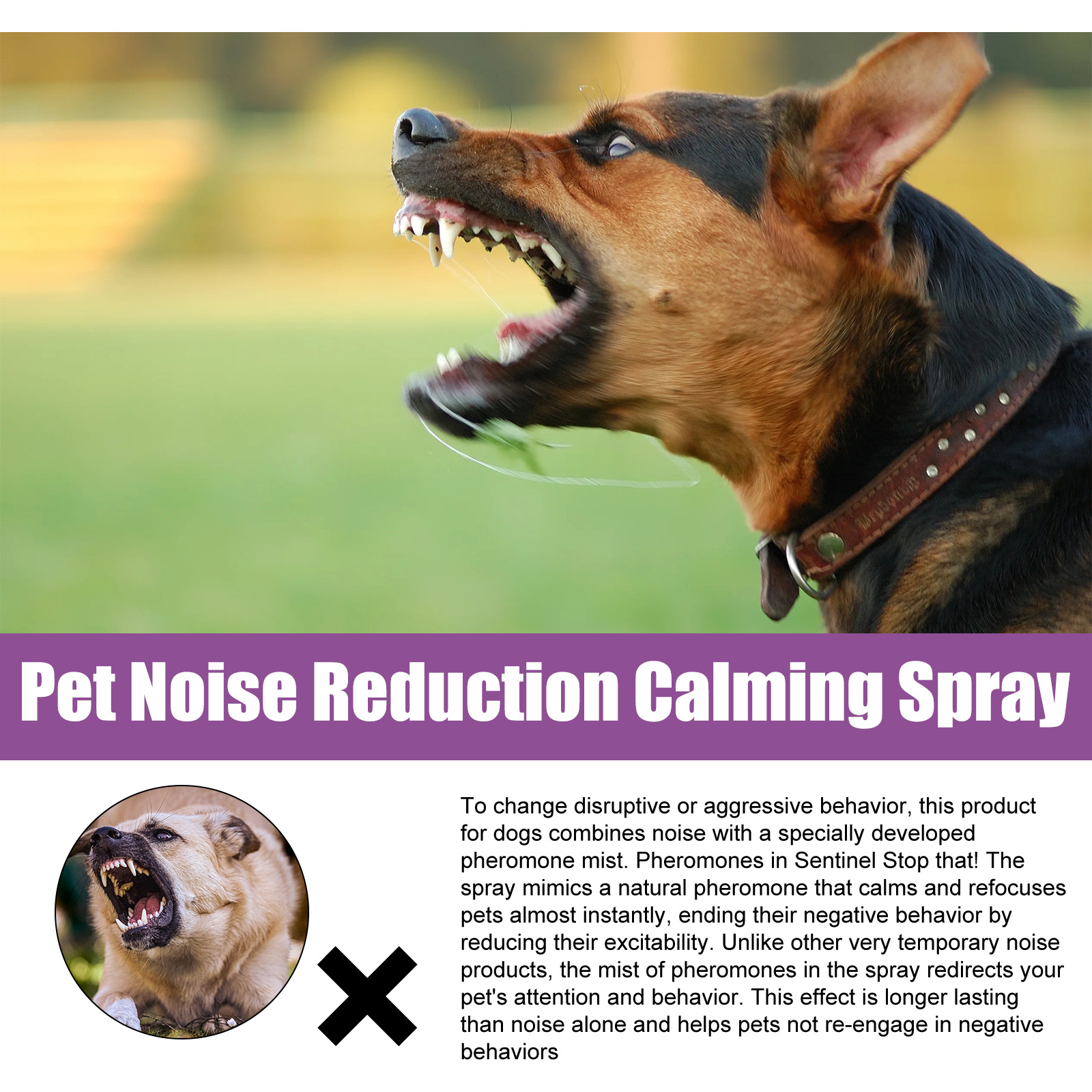 Yegbong Pet Noise Reduction Calming Spray, Prevent Stress Soothe Pet Calm Mood Reduce Pet Noise Spray