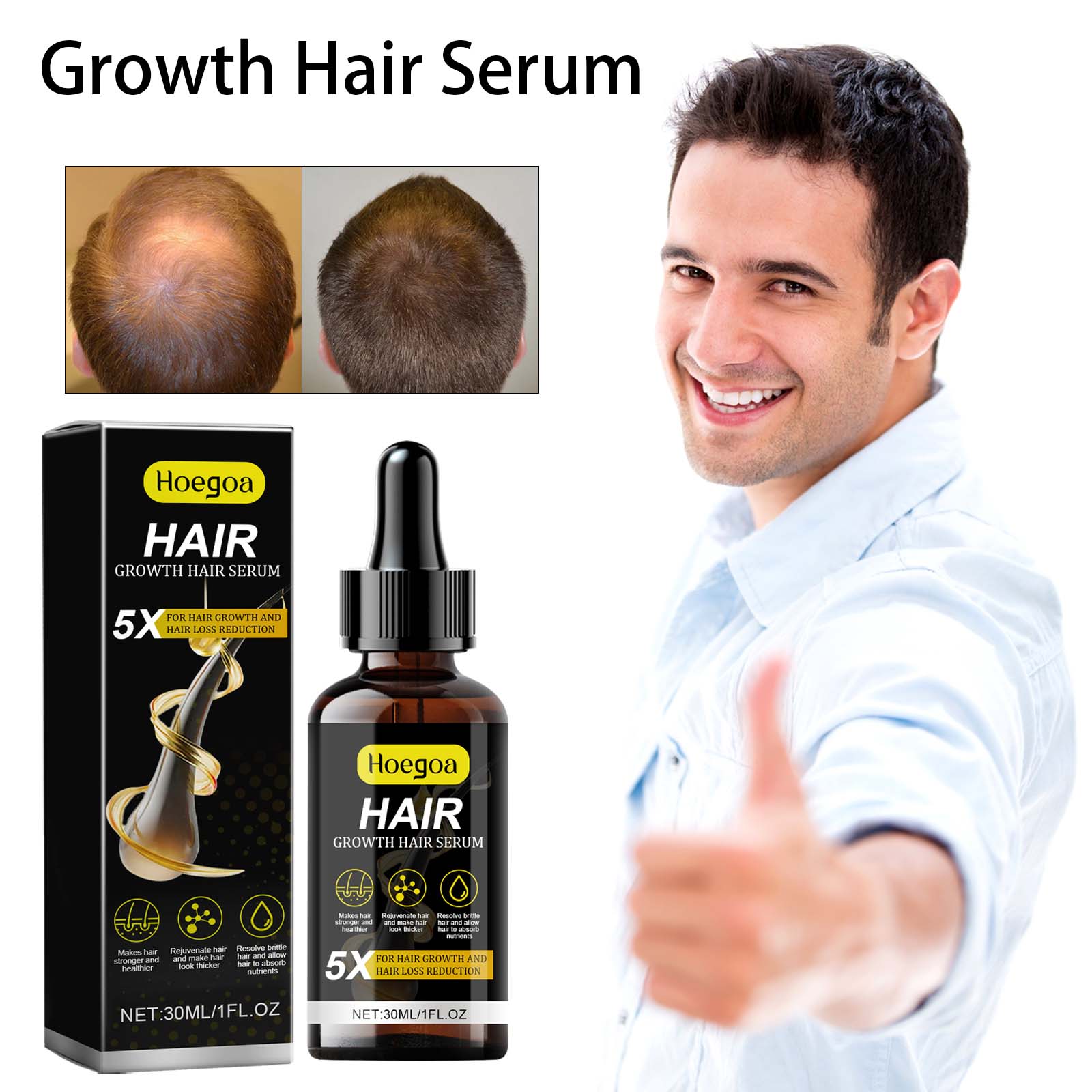 Growth Hair Serum, Prevent The Loss Of Solid Hair Nourish Thick Hair Scalp Care Dense Hair Care