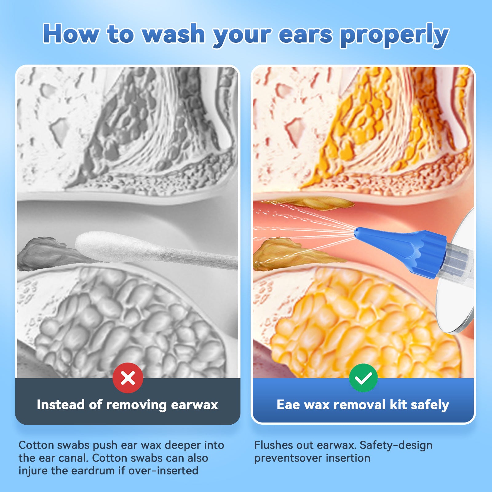 Earwax Cleaner Ear Cleaning Device Portable Home Use Ear Washer
