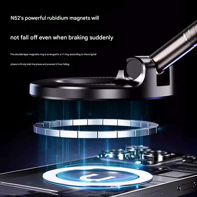 Vacuum suction phone holder car mounted rotating magnetic phone holder