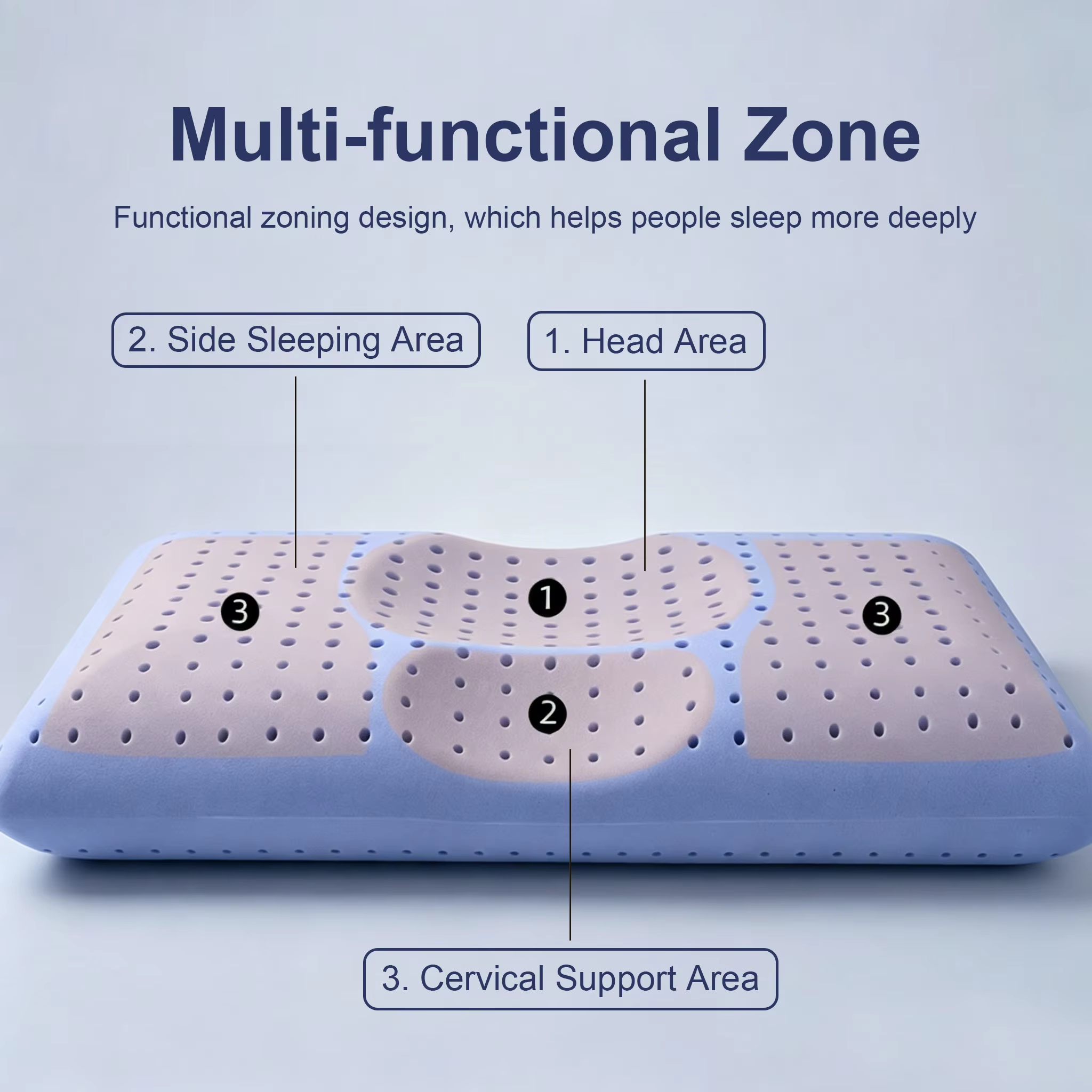 Cool cervical pillow with slow rebound memory cotton pillow for side sleeping and neck protection. Summer breathable and deep sl