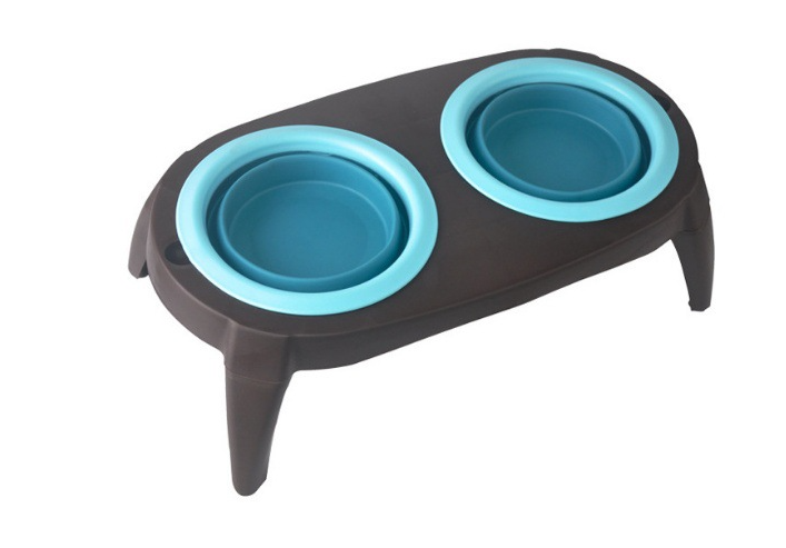 Pet Double Bowl Pet Silicone Bowl Folding Bowl