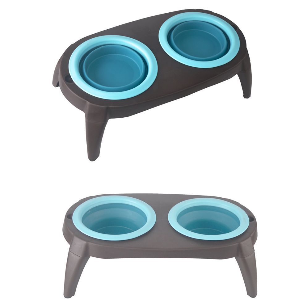 Pet Double Bowl Pet Silicone Bowl Folding Bowl